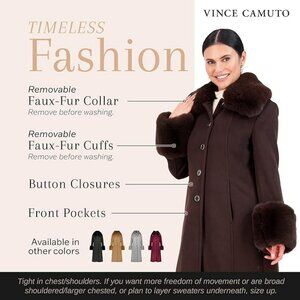 VINCE CAMUTO WINTER COAT - REMOVABLE  FAUX FUR COLLAR & CUFFS paid $459.84 + tax